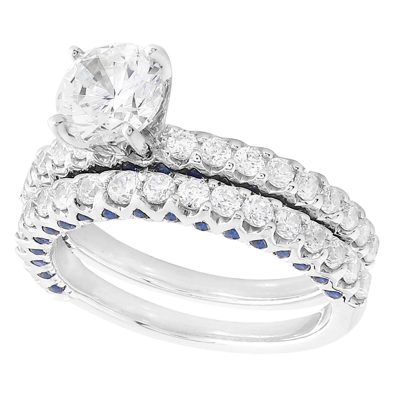 Diamond and Sapphire Engagement Set