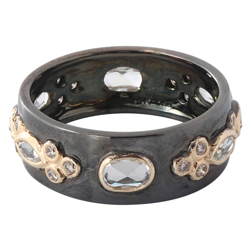 Smokey Quartz and Cognac Diamond Band | Beverley K Jewelry