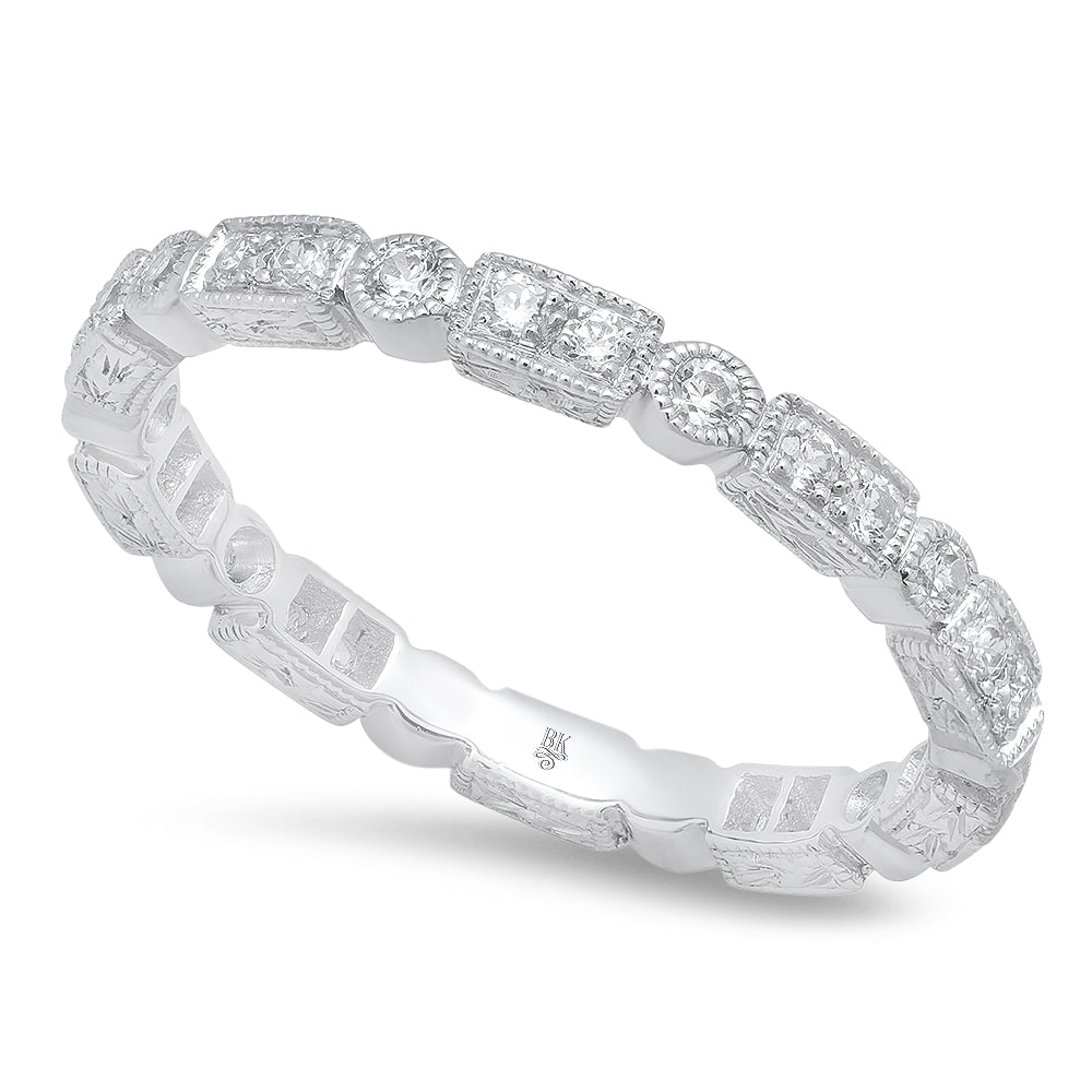 All Round Diamond Rectangle and Circle Eternity Band | Beverley K
