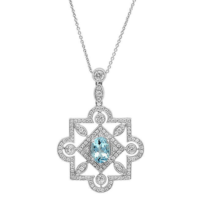 Diamond and Aqua Necklace | Beverley K 