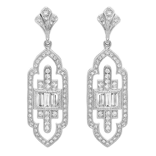 Diamond Art Deco Earrings