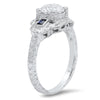 Art Deco Diamond Engagement Ring Setting with Baguette Sapphires | Beverley K