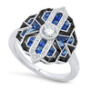 Art Deco Sapphire, Onyx, and Diamond Ring | Beverley K
