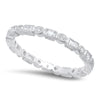 Baguette and Round Diamond Eternity Band-2mm | Beverley K