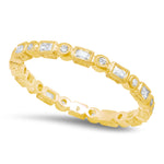 Baguette and Round Diamond Eternity Band-2mm | Beverley K