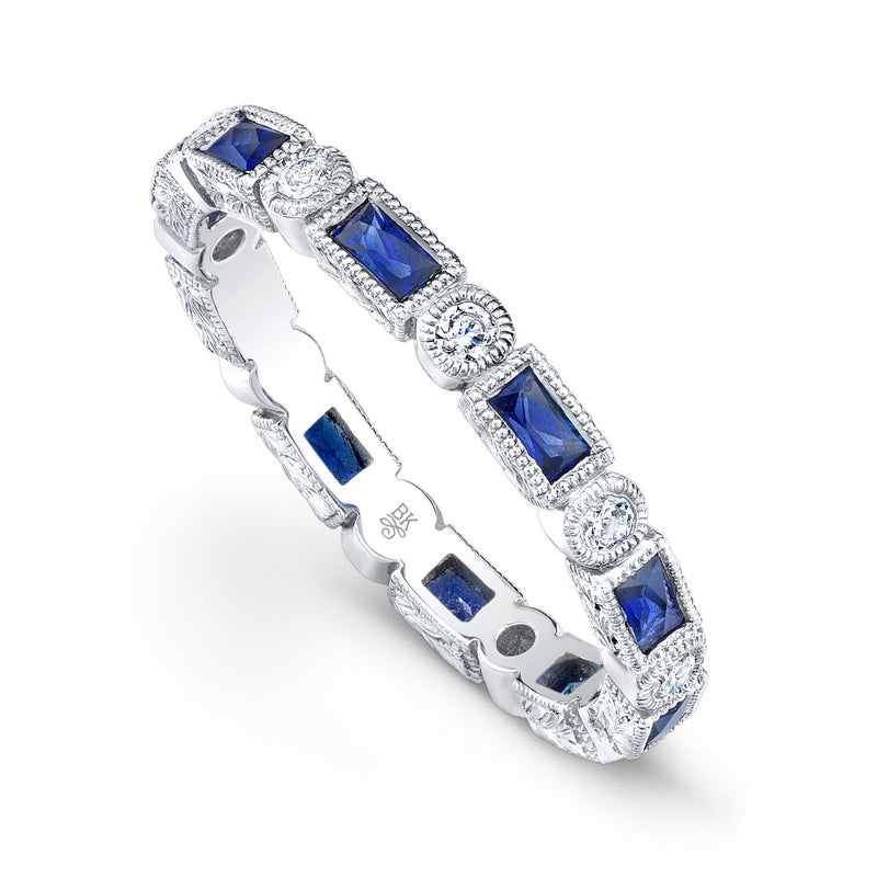 Sapphire baguette eternity band sale