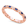 Baguette Sapphire and Round Diamond Eternity Band | Beverley K