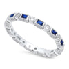 Baguette Sapphire and Round Diamond Eternity Band | Beverley K