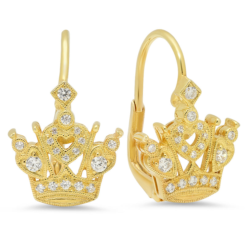 Crown Diamond Earrings | Beverley K 