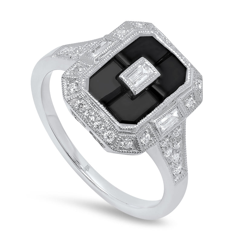 Onyx and Diamond Ring | Beverley K