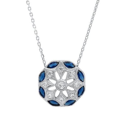 Daisy Diamond and Sapphire Necklace | Beverley K 