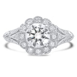 Diamond Engagement Ring Setting with Filigree and Milgrain | Beverley K