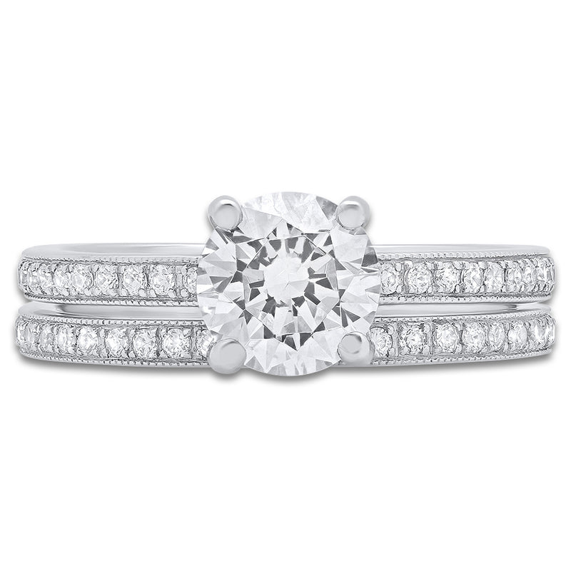 Diamond Engagement Ring Setting and Matching Band | Beverley K