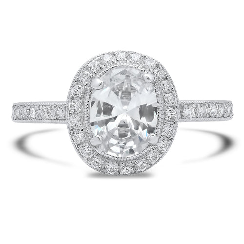 Diamond Engagement Ring Setting with Oval Halo | Beverley K
