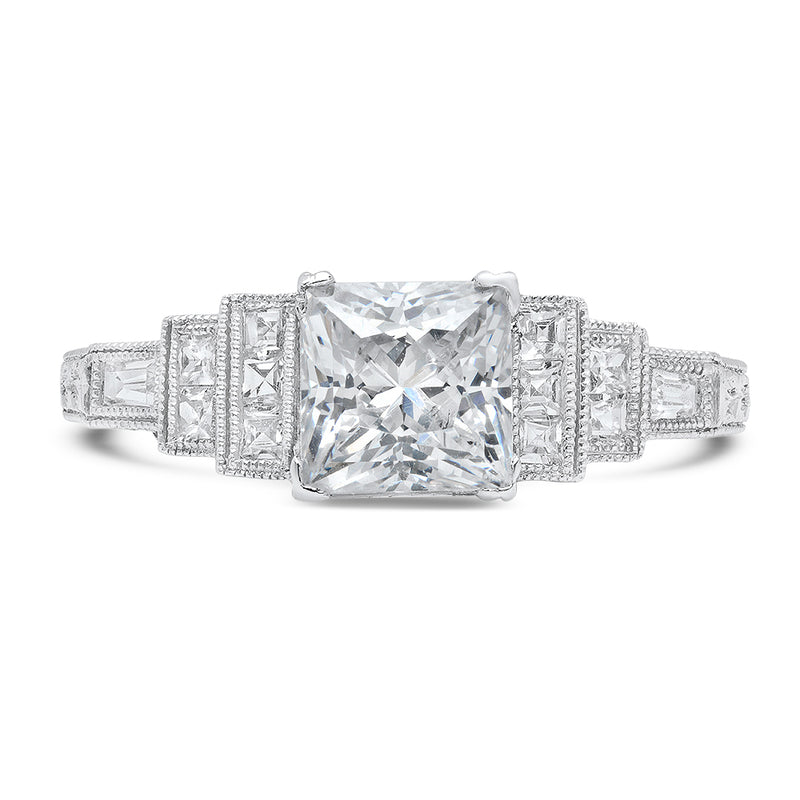 Diamond Engagement Ring Setting with Stepped Shoulders | Beverley K