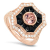 Vintage Style Ring-Pink Tourmaline, Onyx, Diamond | Beverley K