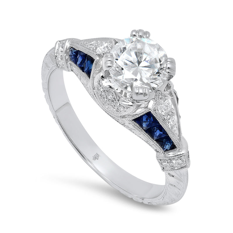 Diamond and Sapphire Engagement Ring Setting | Beverley K
