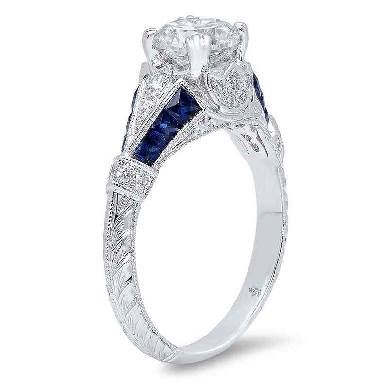 Diamond and Sapphire Engagement Ring Setting | Beverley K