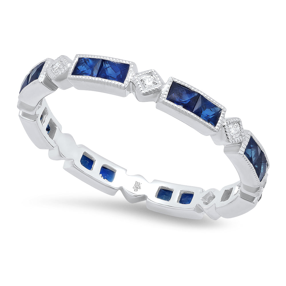 Diamond and Sapphire Eternity Band | Beverley K