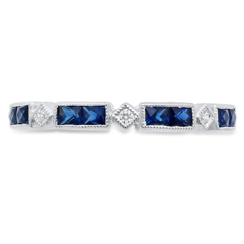 Diamond and Sapphire Eternity Band | Beverley K