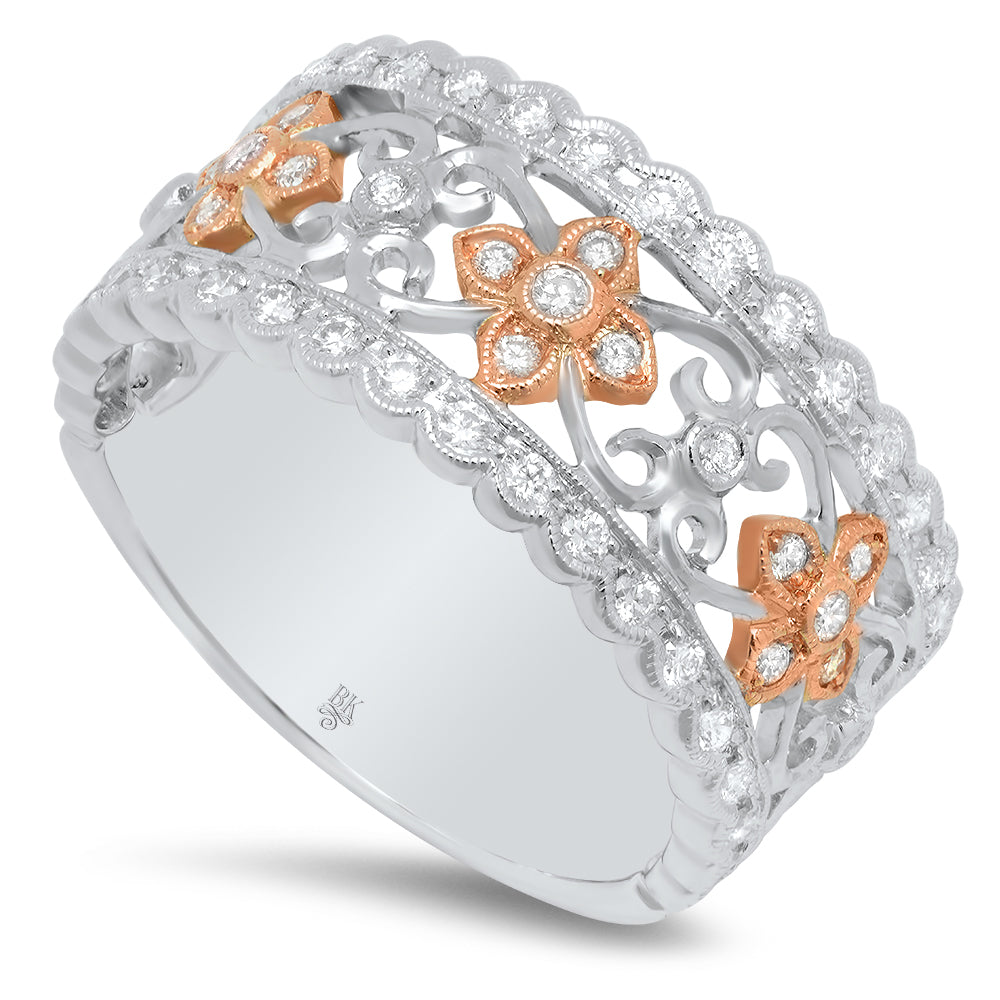 Diamond Two-Toned Half-Way Band | Beverley K 