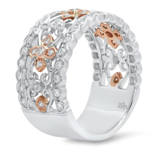 Diamond Two-Toned Half-Way Band | Beverley K 