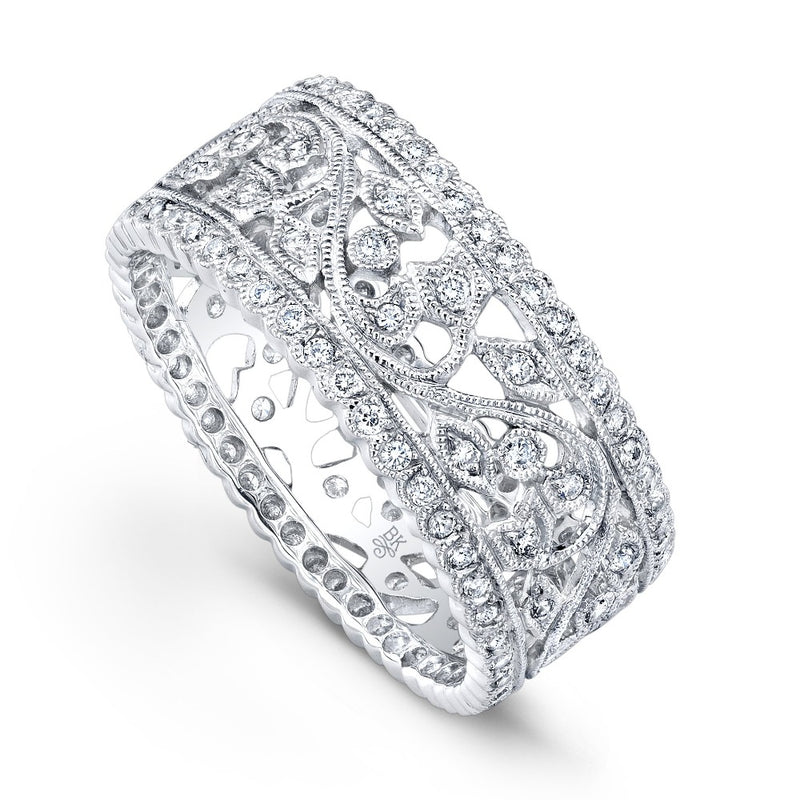Diamond Vine Wide Eternity Band with Scalloped Edges | Beverley K