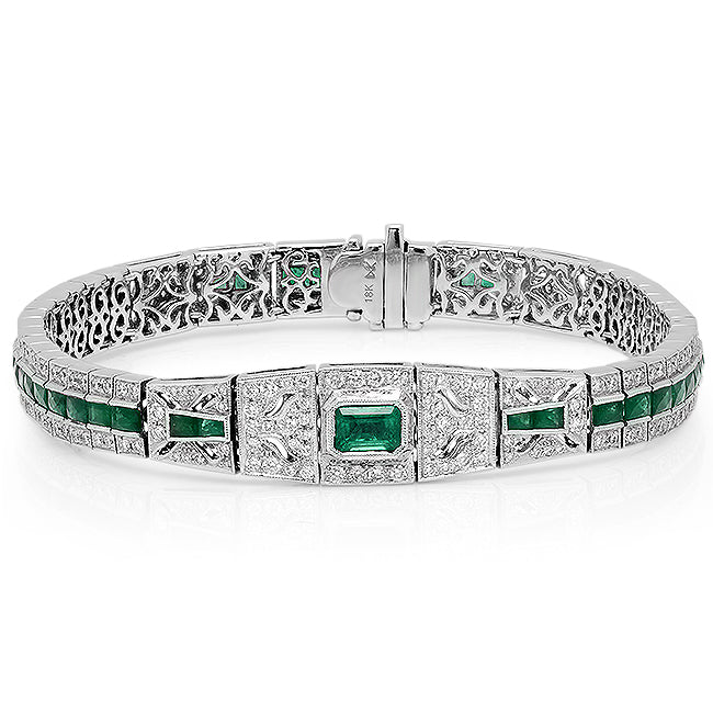 Emerald and Diamond Bracelet | Beverley K 