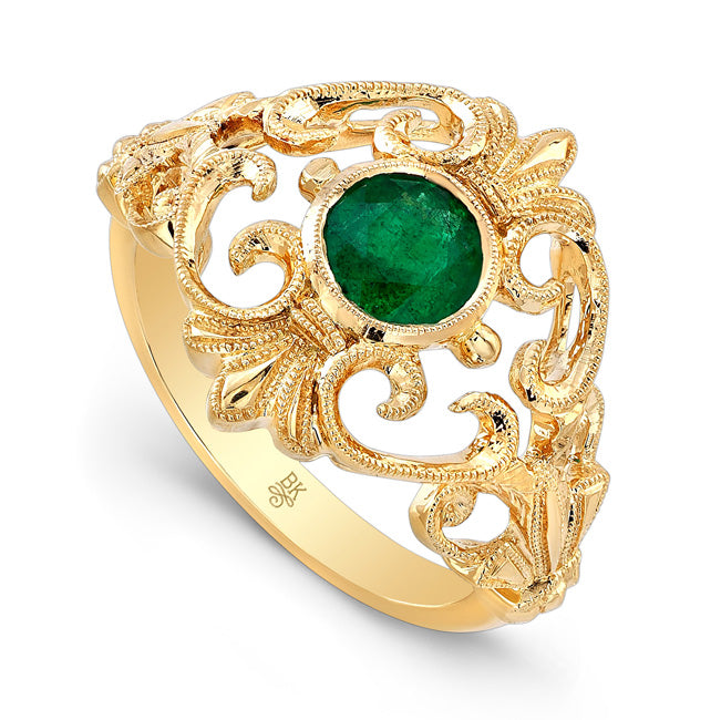 Emerald Filigree Fashion Ring | Beverley K