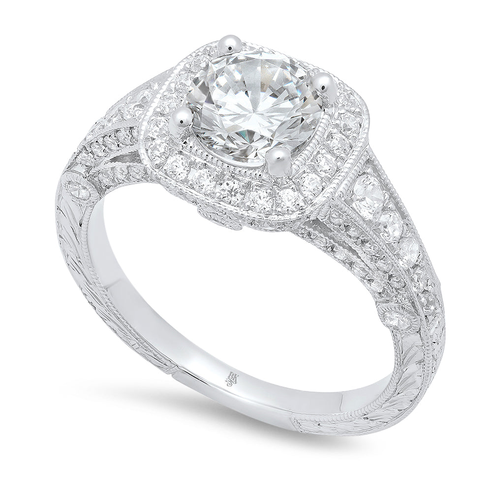 Diamond Halo Engagement Ring Setting | Beverley K