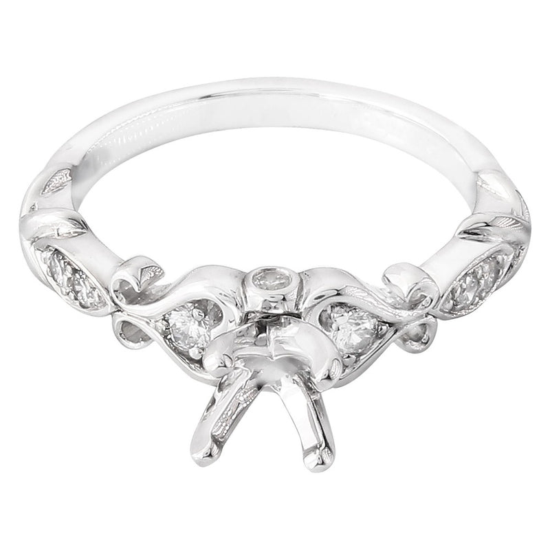 Heart Design Diamond Engagement Ring Setting | Beverley K 