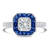 Hexagon Sapphire Halo Ring Setting | Beverley K