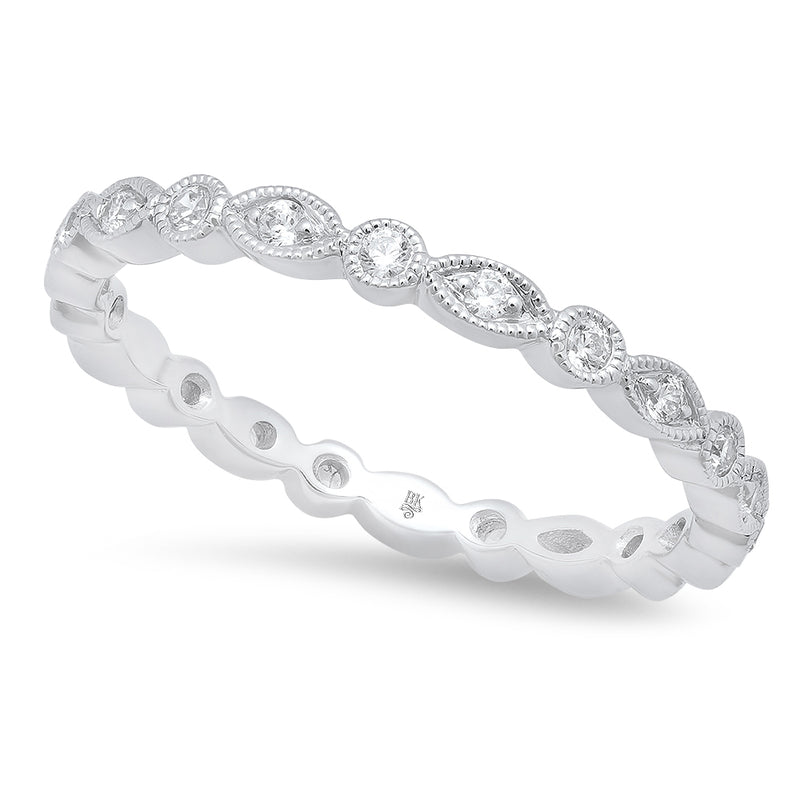 Marquise and Round Shape Alternating with Round Diamonds