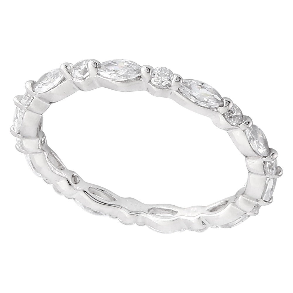 Marquise and Round Diamond Eternity Band | Beverley K