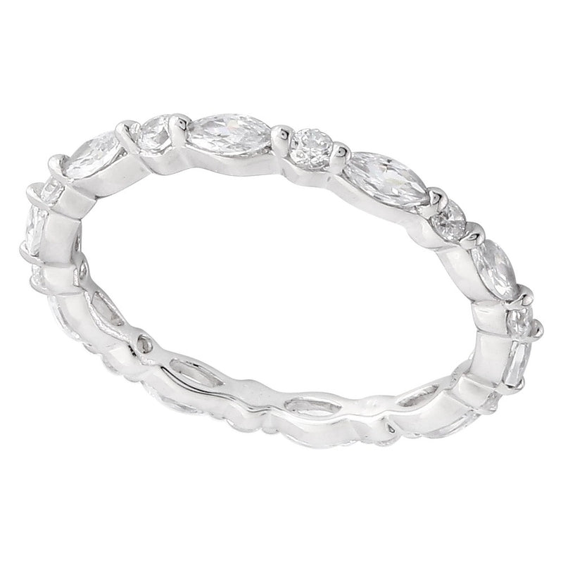 Marquise and Round Diamond Eternity Band | Beverley K