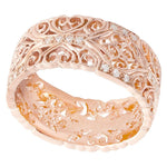 Ornate Filigree Wide Band with Diamonds | Beverley K