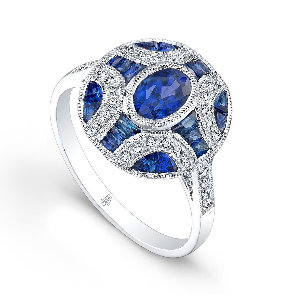 Oval Sapphire Ring with Diamonds | Beverley K