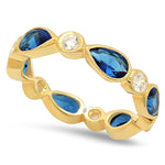 Pear Shape Sapphire and Round Diamond Eternity Band | Beverley K