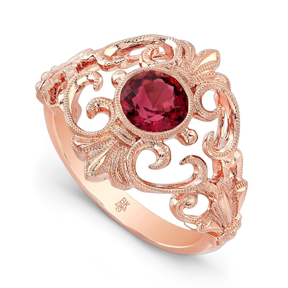 Pink Tourmaline Filigree Fashion Ring | Beverley K