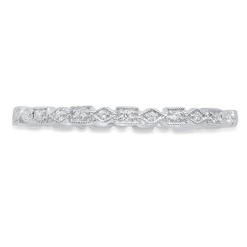 Rectangle and Diamond Shape Thin Eternity Band | Beverley K