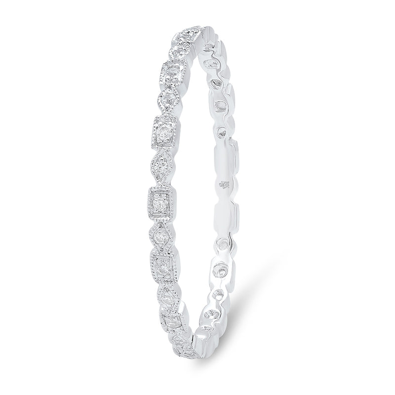 Rectangle and Diamond Shape Thin Eternity Band | Beverley K