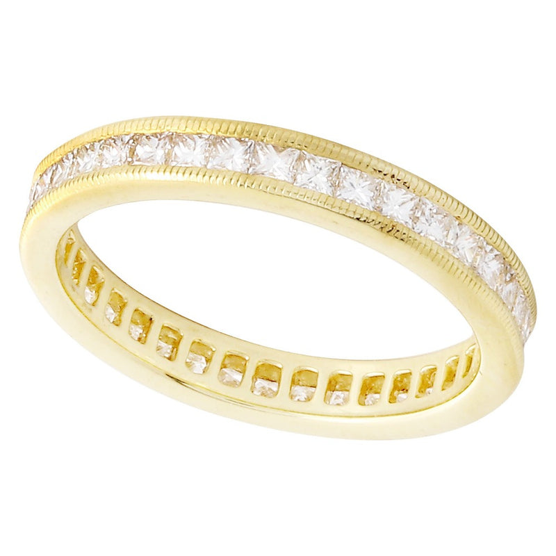 Square Cut Diamond High Polished Eternity Band | Beverley K