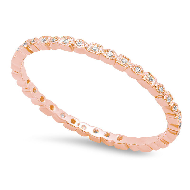 Square and Diamond Shape Thin Eternity Band | Beverley K 