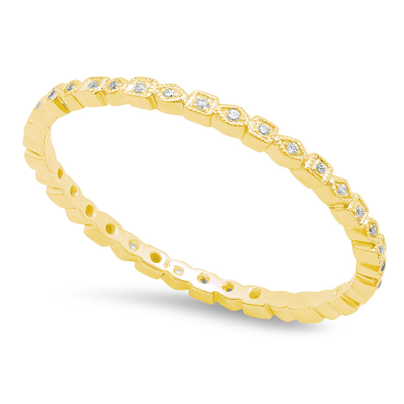 Square and Diamond Shape Thin Eternity Band | Beverley K 