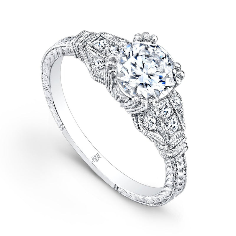 Triple Prong Vintage Engagement Ring Setting | Beverley K