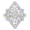 Two-Tone Filigree Diamond Ring | Beverley K