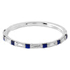 Bar Set Diamond and Sapphire Band Halfway Around