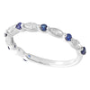 Marquise Cut Diamond and Sapphire Band Halfway Around