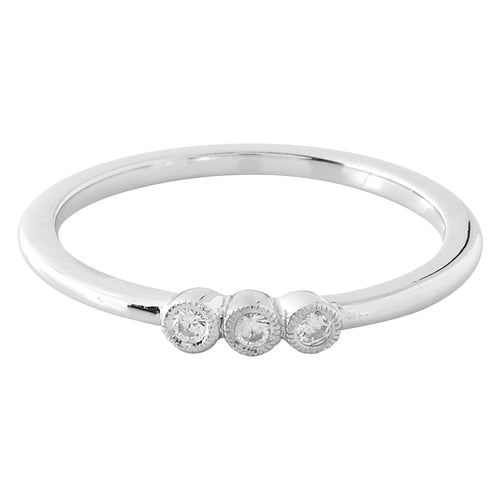 Bezel Set Round Diamond Fashion Band with Milgrain