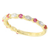 Marquise Cut Diamond and Pink Sapphire Band Halfway Around